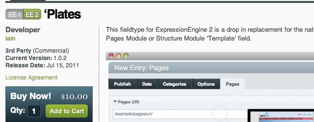 Plates ExpressionEngine pages add-on